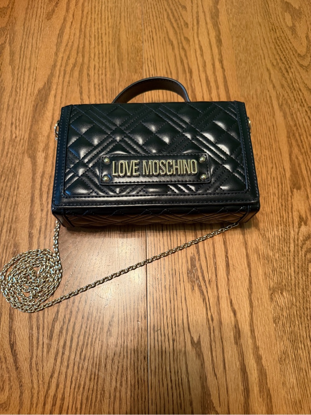 Love Moschino Black Quilted Top-Handle Crossbody Purse - Picture 2 of 9